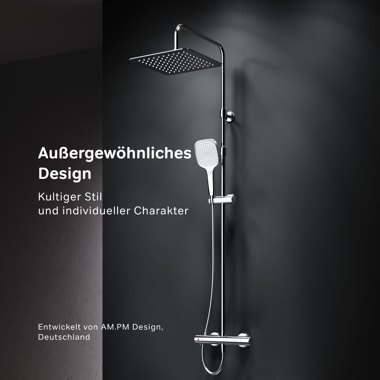 F078X400 Duschsystem mit Thermostat Duscharmatur Play Regendusche set Duschsäule