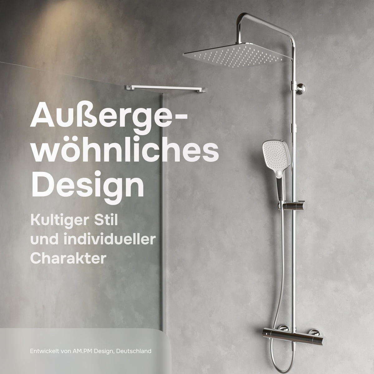 Duschsystem Play mit Thermostat und Regendusche – F078X400