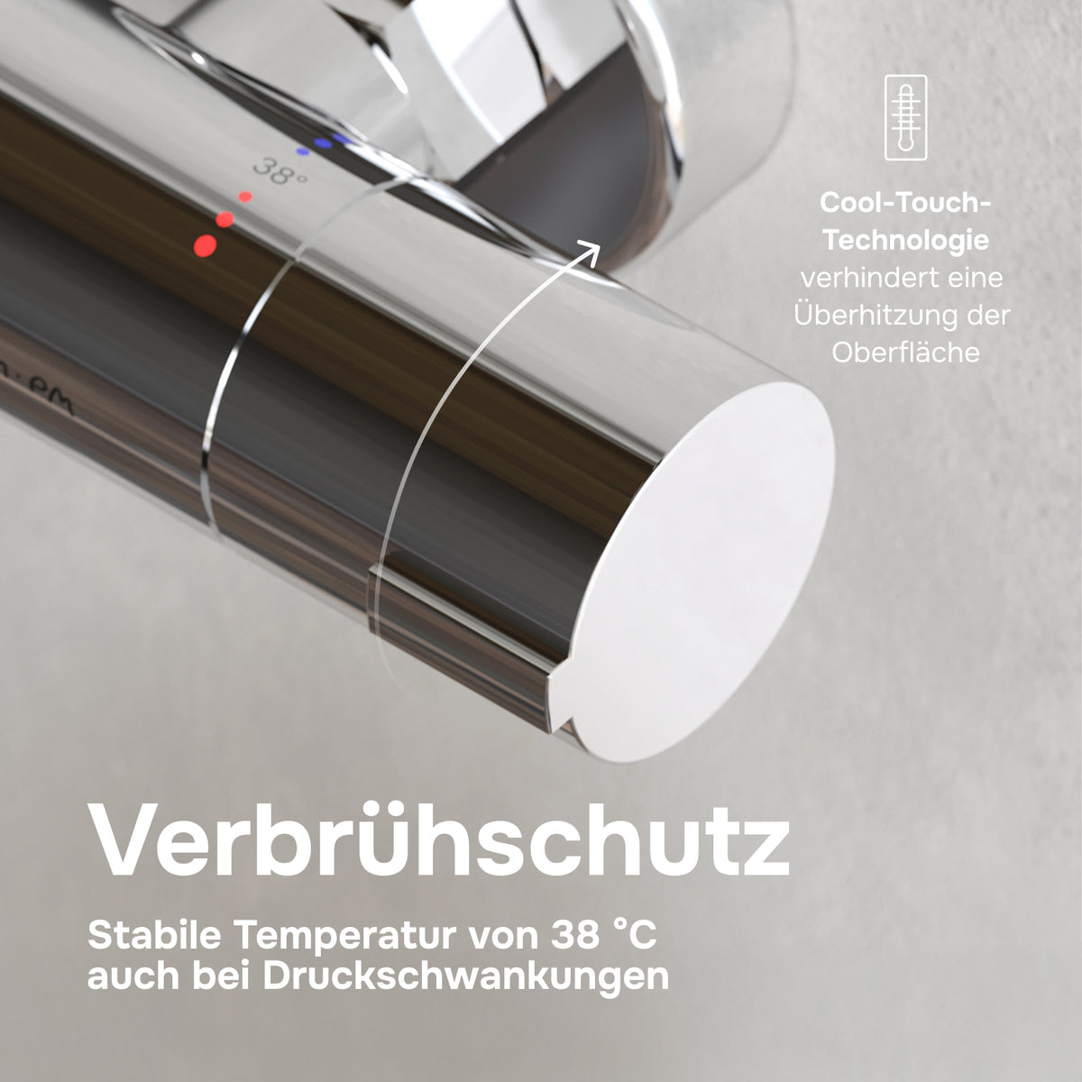 Duschsystem Play mit Thermostat und Regendusche – F078X400