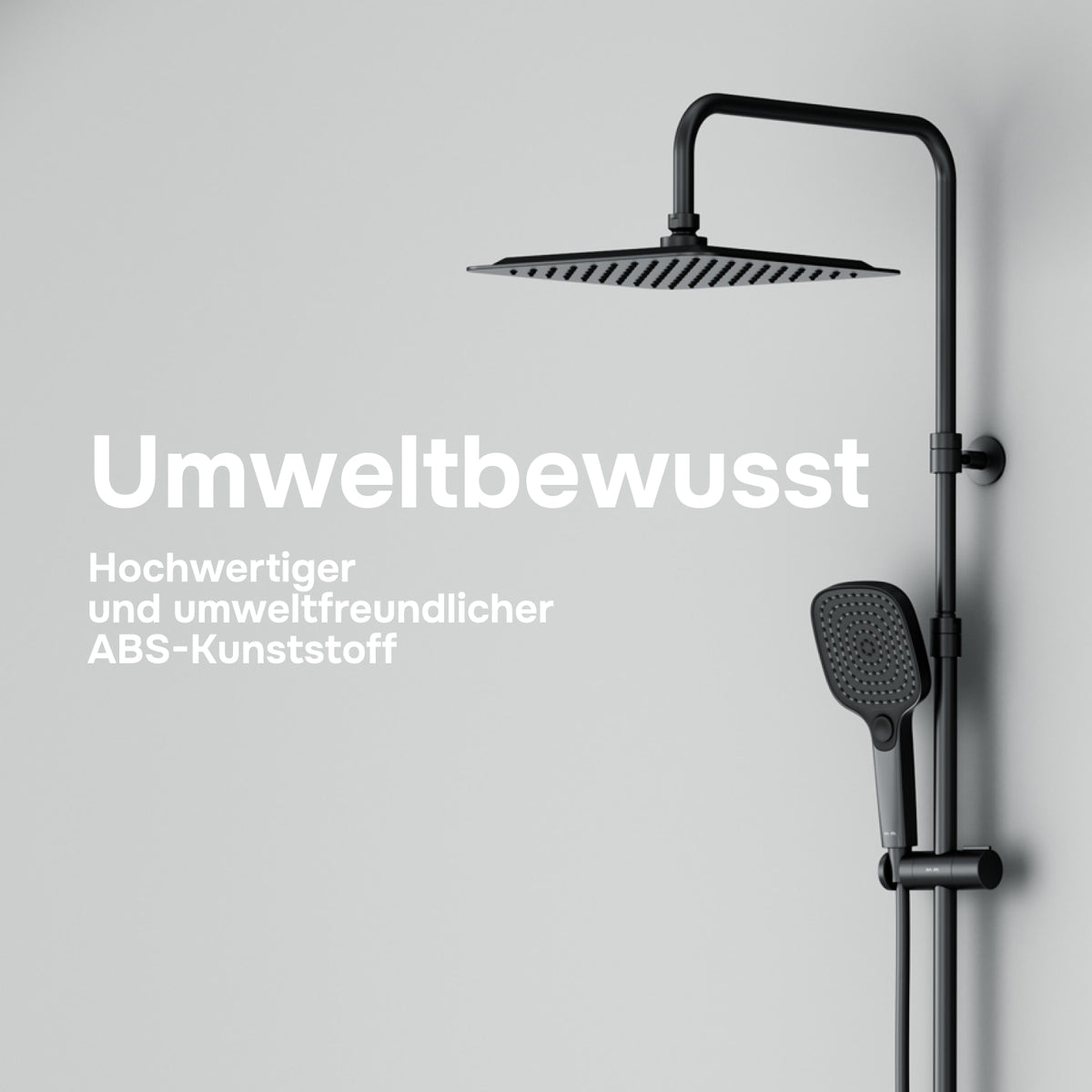 Duschsystem Play mit Thermostat und Regendusche, Schwarz – F078X422