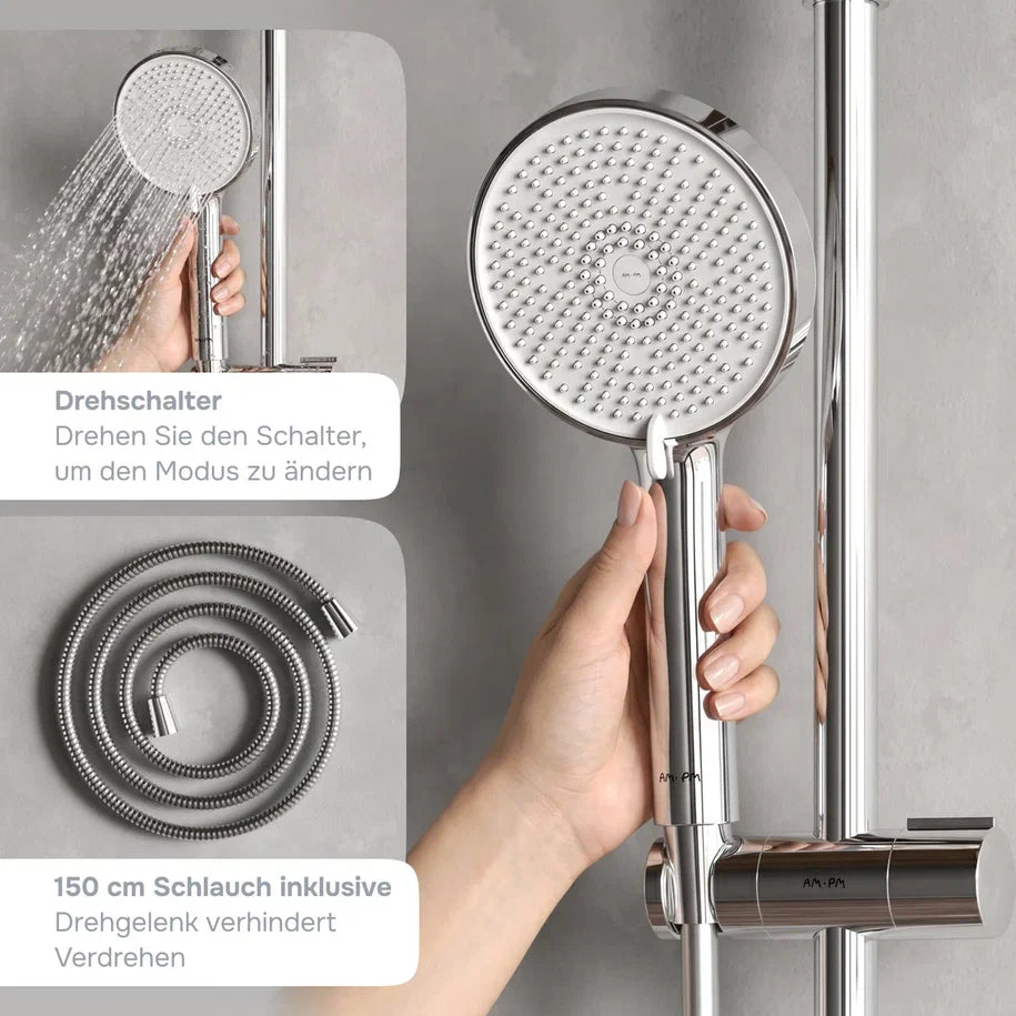 Système de douche Play avec thermostat et douche à effet pluie–F078Z400