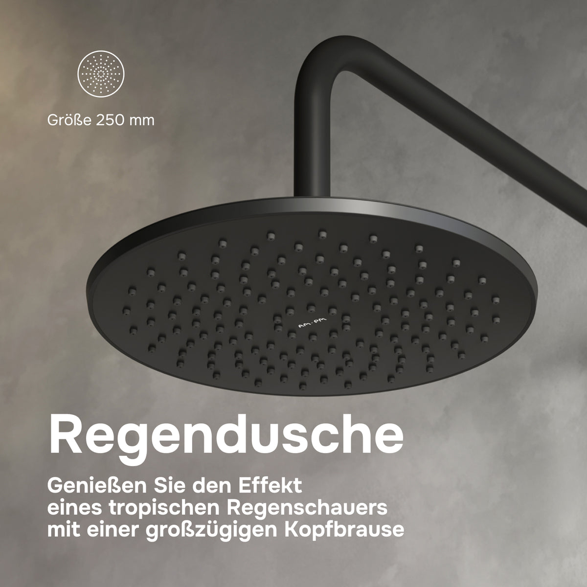 Système de douche Play avec pommeau de douche effet pluie, noir–F078Y022