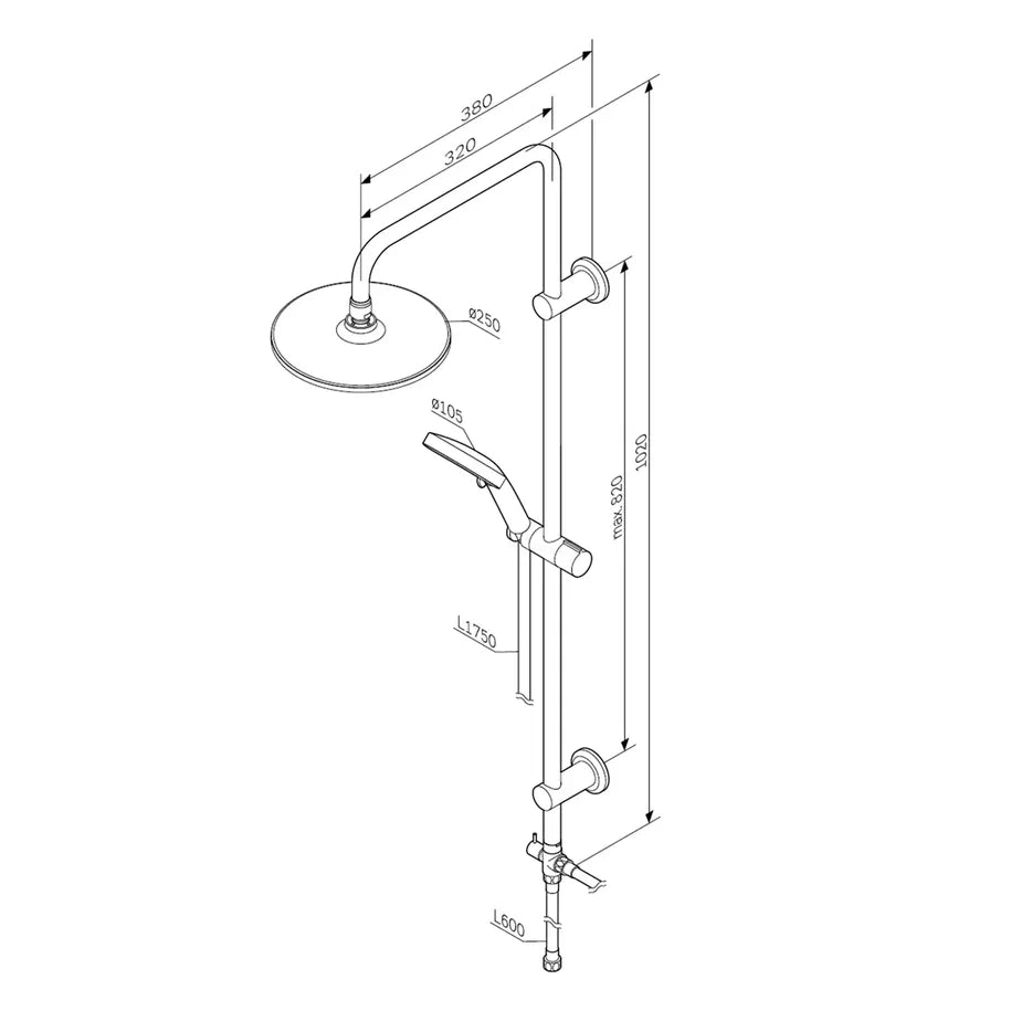 Duschsystem Play mit Regendusche, Schwarz – F078Y022
