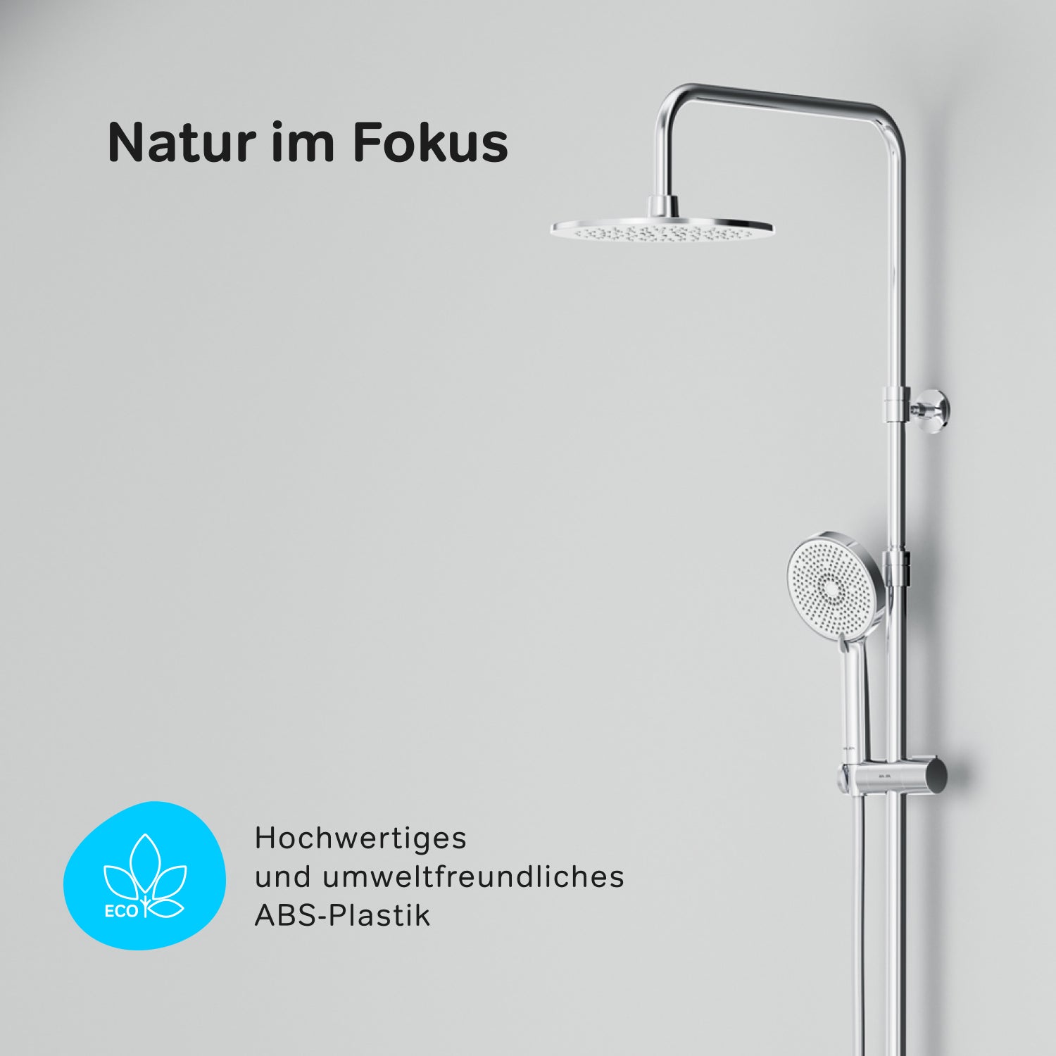 Système de douche F078Y400 avec thermostat, robinetterie, ensemble de douche effet pluie Play, colonne de douche