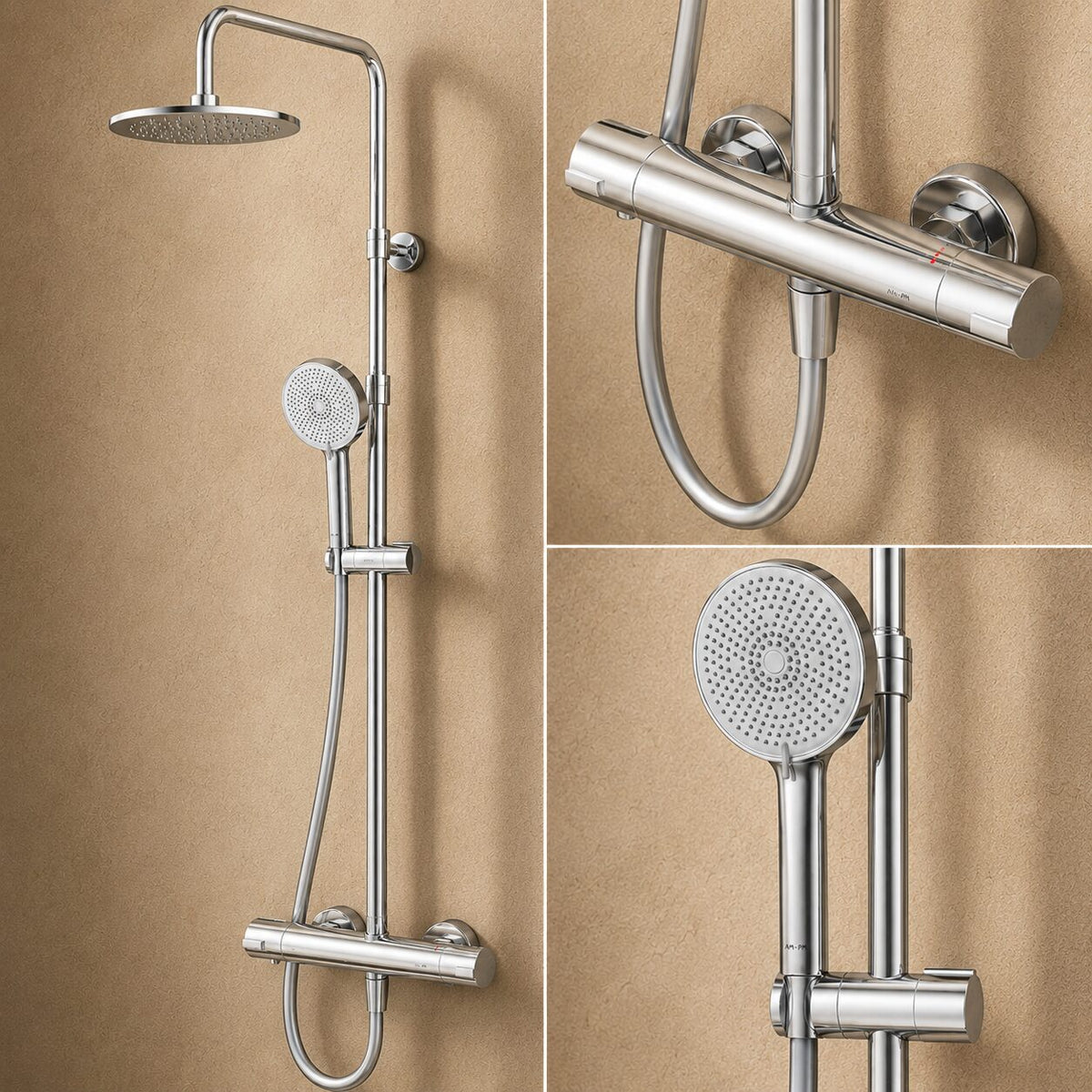 Système de douche Play avec thermostat et douche à effet pluie–F078Y400
