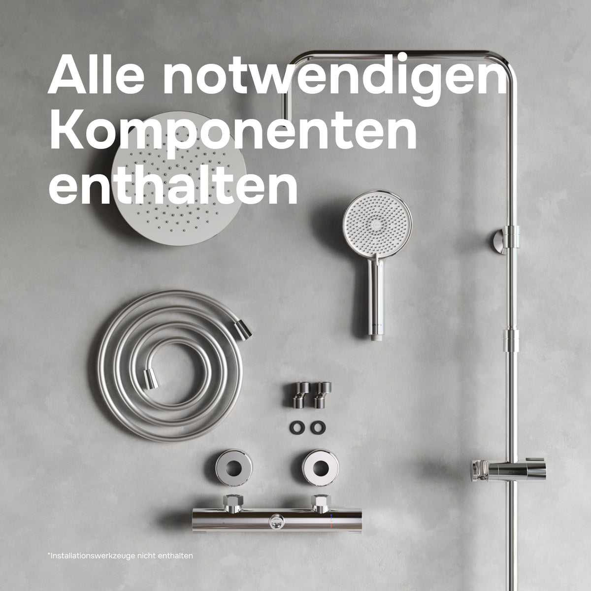Système de douche Play avec thermostat et douche à effet pluie–F078Y400