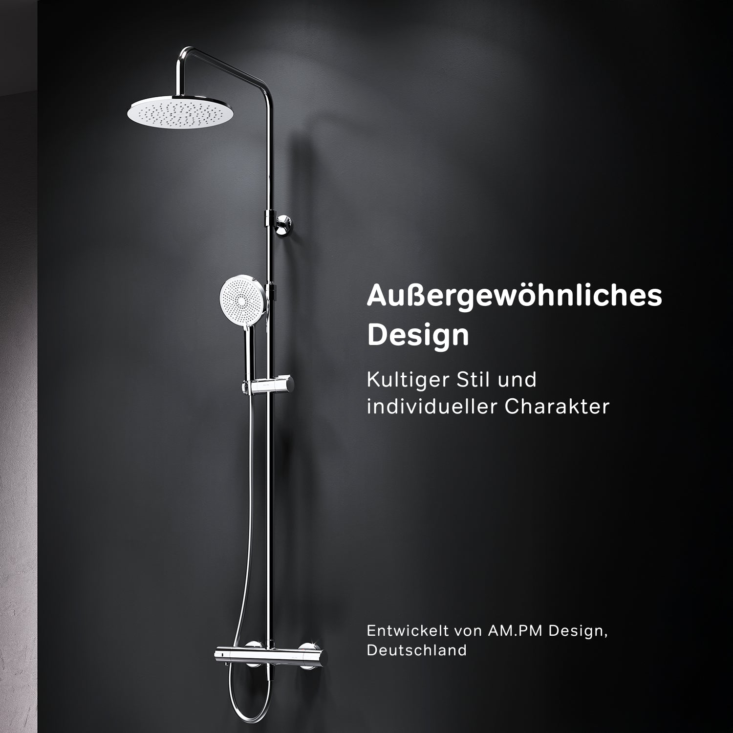 Système de douche F078Y400 avec thermostat, robinetterie, ensemble de douche effet pluie Play, colonne de douche