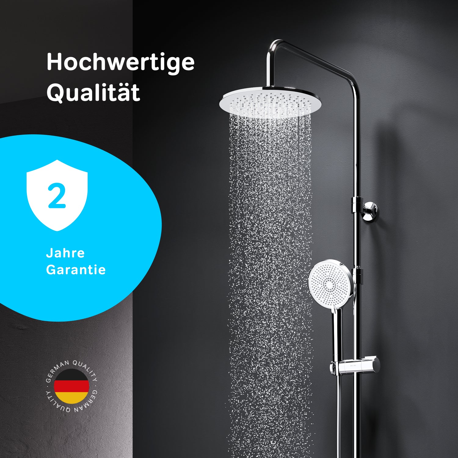Système de douche F078Y400 avec thermostat, robinetterie, ensemble de douche effet pluie Play, colonne de douche
