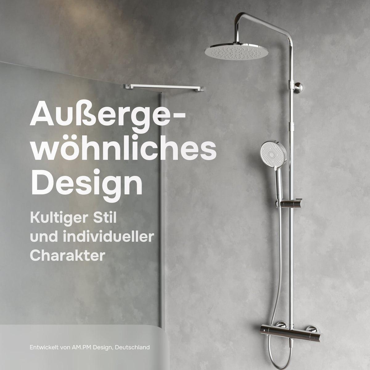 Système de douche Play avec thermostat et douche à effet pluie–F078Y400