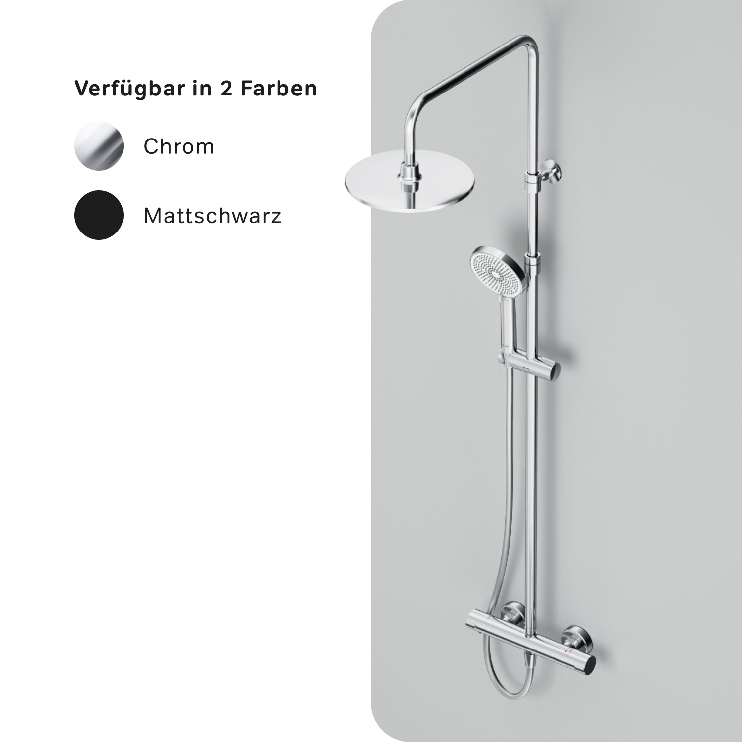 Système de douche F078Y400 avec thermostat, robinetterie, ensemble de douche effet pluie Play, colonne de douche