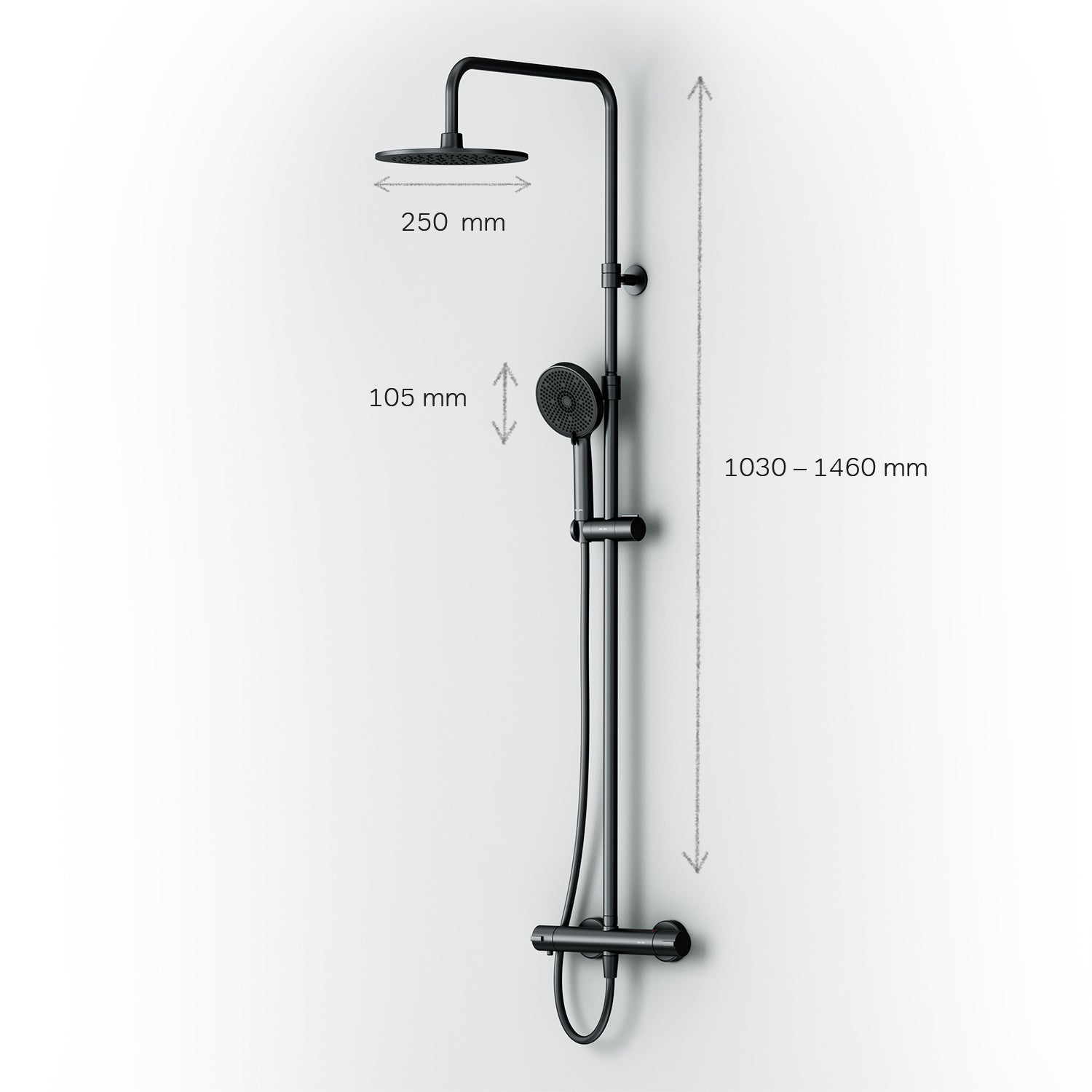 Système de douche F078Y422 avec thermostat, robinetterie de douche, ensemble de douche effet pluie Play, colonne de douche