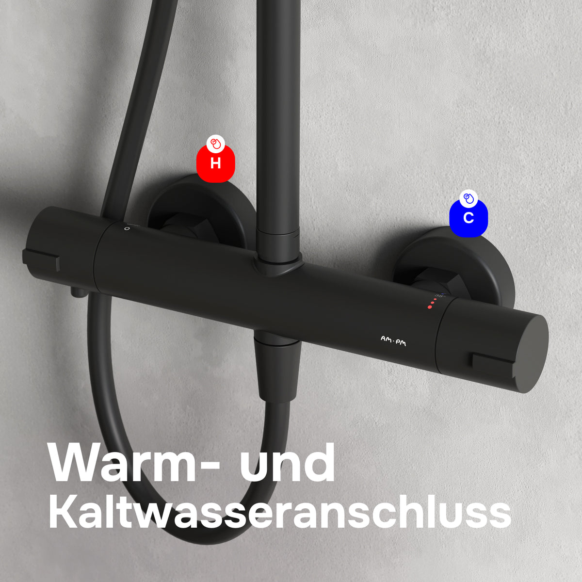 Système de douche Play avec thermostat et douche à effet pluie–F078Y422