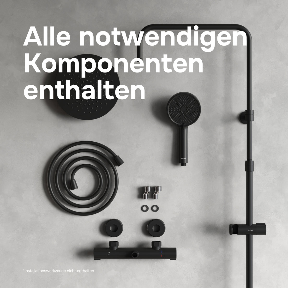 Système de douche Play avec thermostat et douche à effet pluie–F078Y422