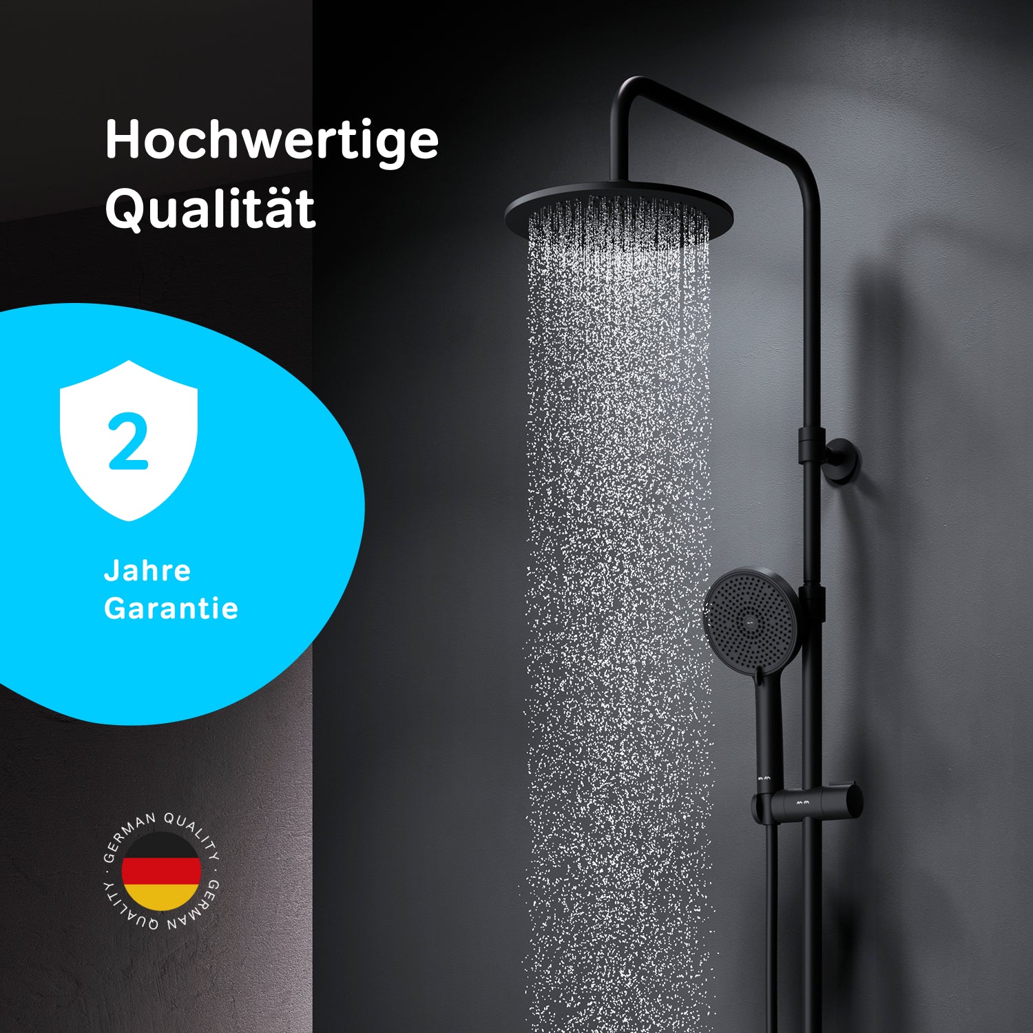 Système de douche F078Y422 avec thermostat, robinetterie de douche, ensemble de douche effet pluie Play, colonne de douche