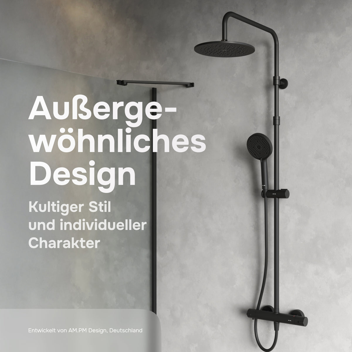 Système de douche Play avec thermostat et douche à effet pluie–F078Y422