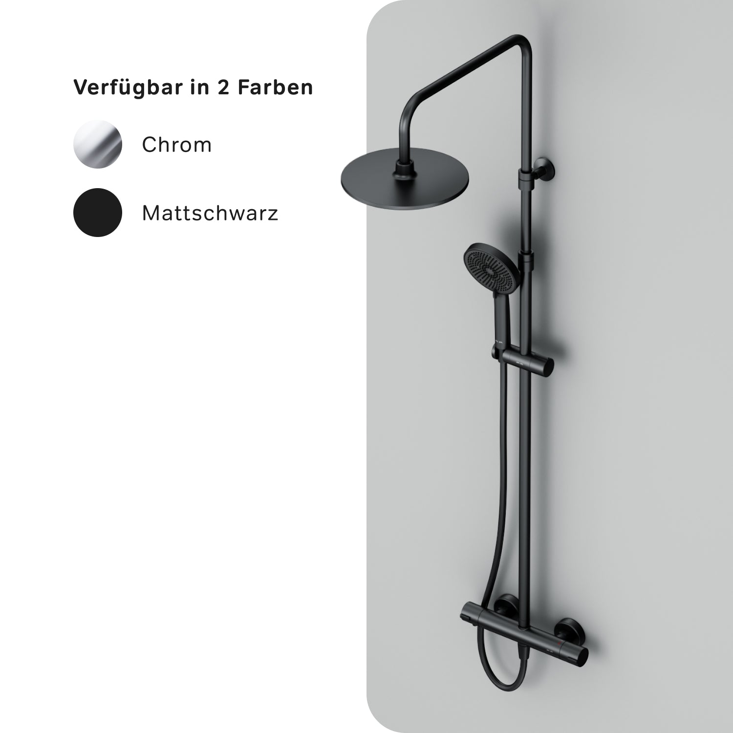 Système de douche F078Y422 avec thermostat, robinetterie de douche, ensemble de douche effet pluie Play, colonne de douche