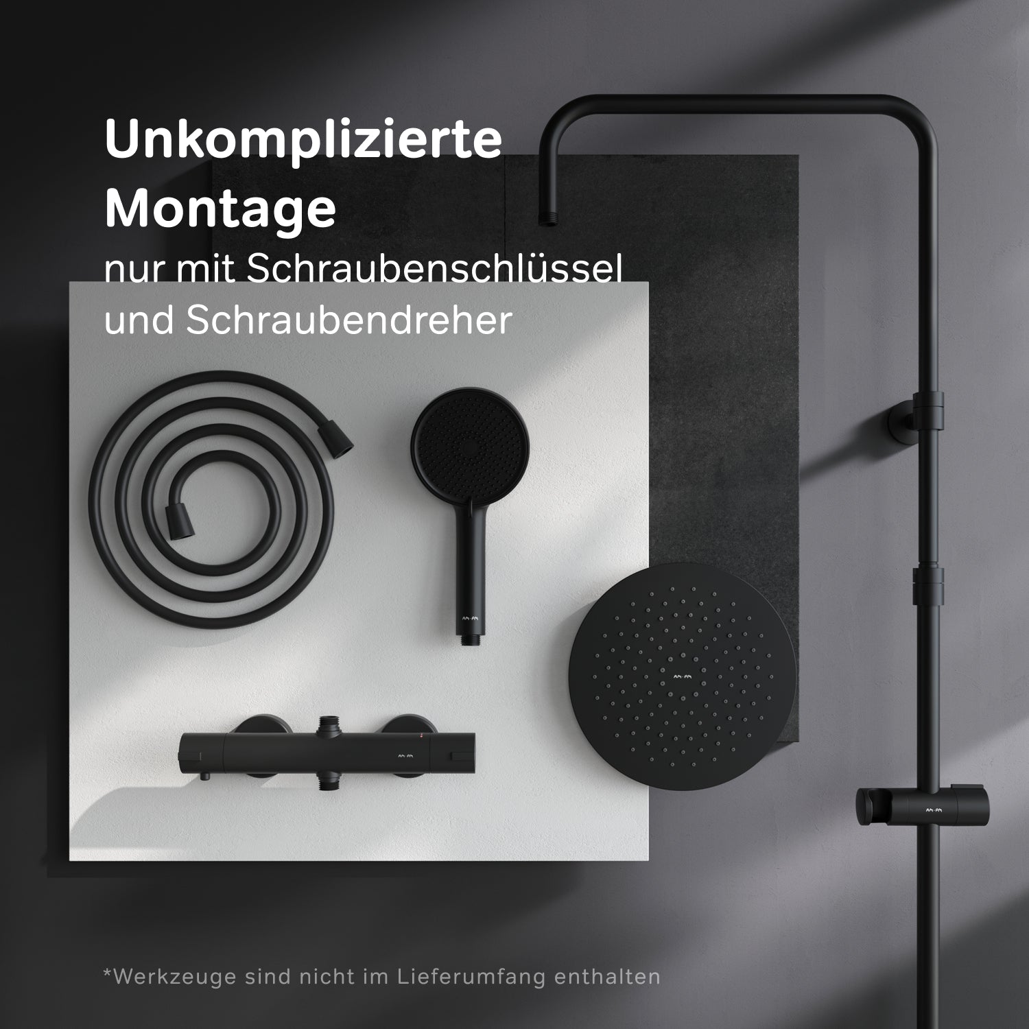 Système de douche F078Y422 avec thermostat, robinetterie de douche, ensemble de douche effet pluie Play, colonne de douche