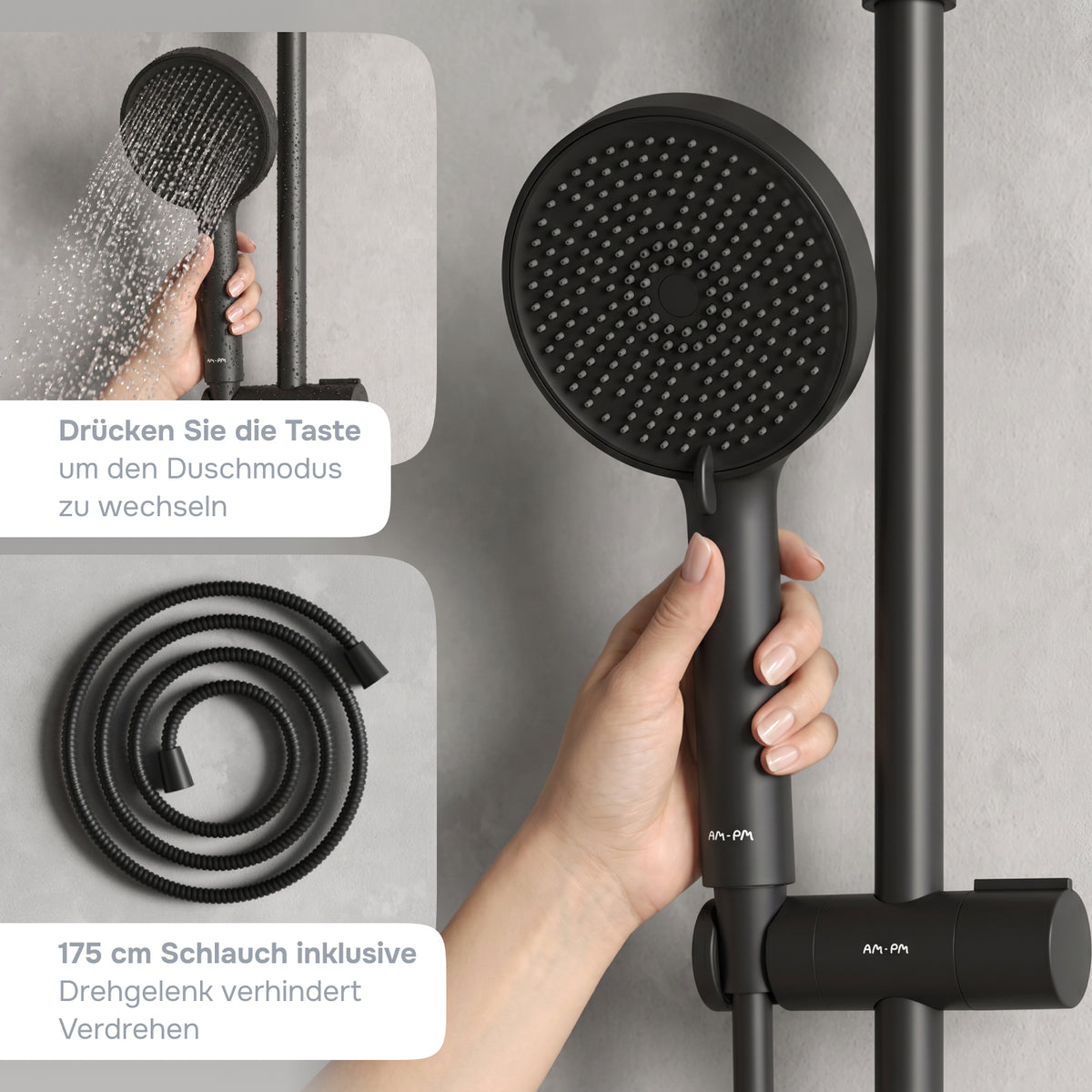 Système de douche Play avec thermostat et douche à effet pluie–F078Y422