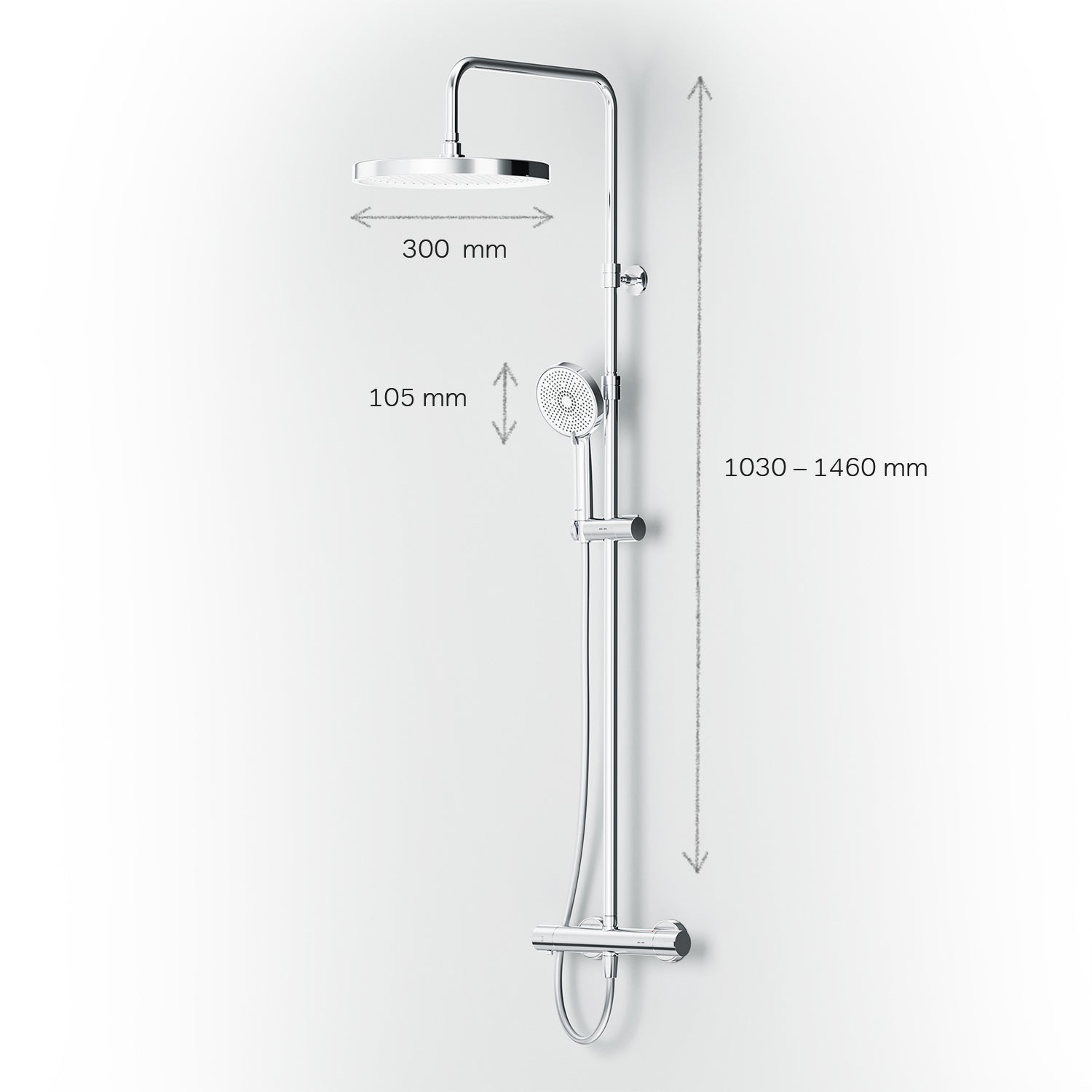 Système de douche F078Z400 avec thermostat, robinetterie, ensemble de douche effet pluie Play, colonne de douche