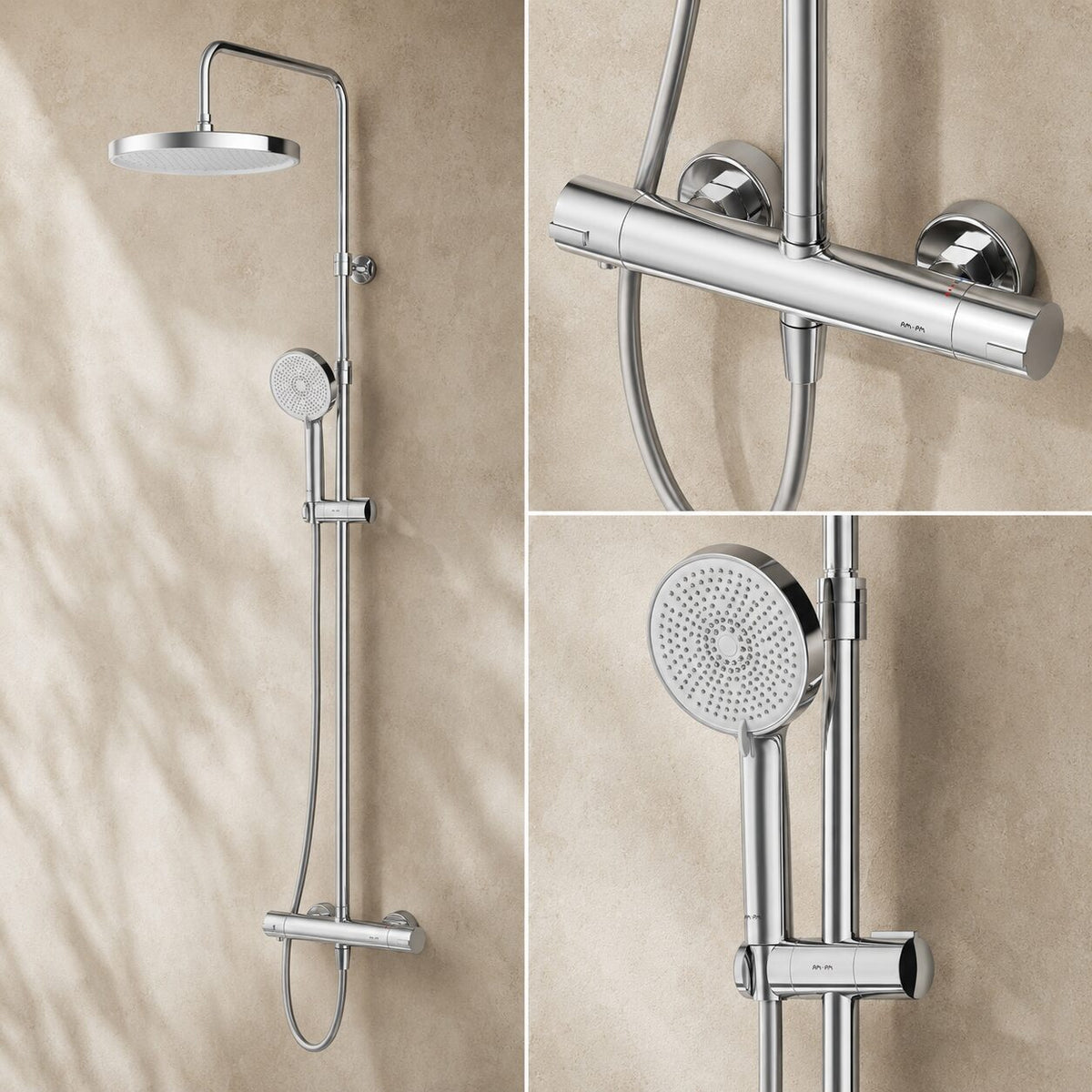 Système de douche Play avec thermostat et douche à effet pluie–F078Z400