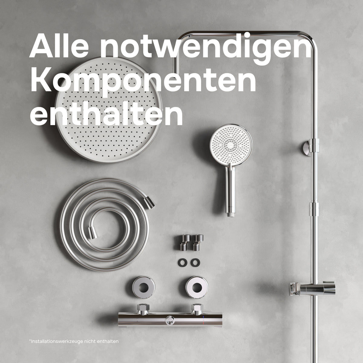 Système de douche Play avec thermostat et douche à effet pluie–F078Z400