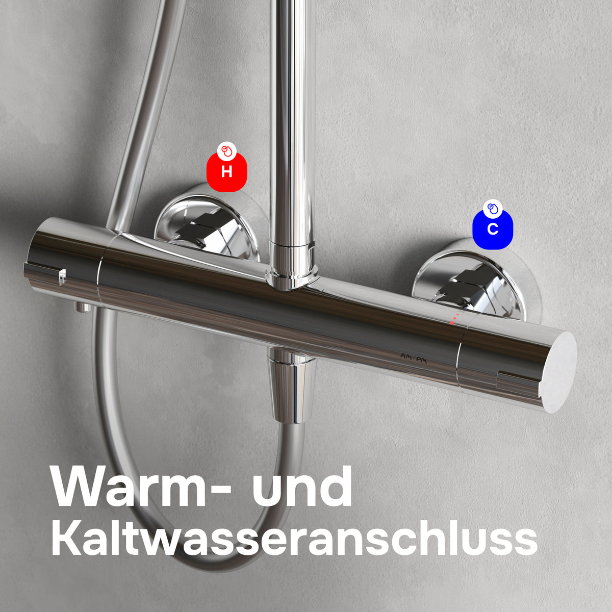 Système de douche Play avec thermostat et douche à effet pluie–F078Z400