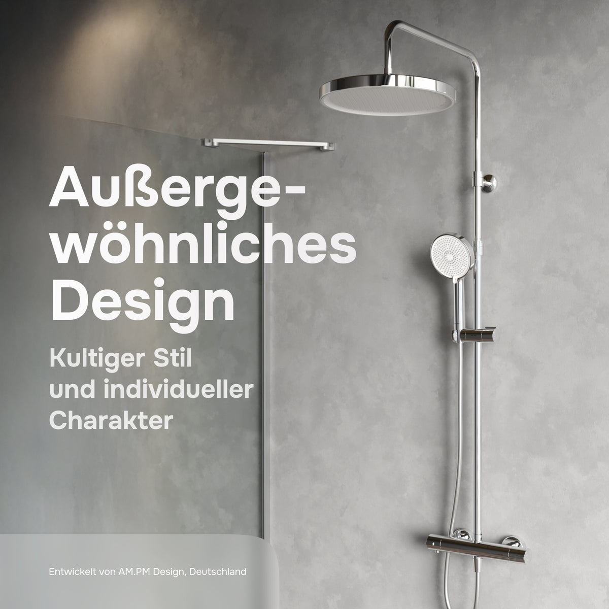 Système de douche Play avec thermostat et douche à effet pluie–F078Z400