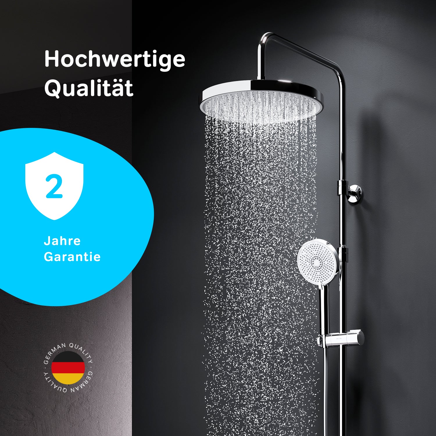 Système de douche F078Z400 avec thermostat, robinetterie, ensemble de douche effet pluie Play, colonne de douche