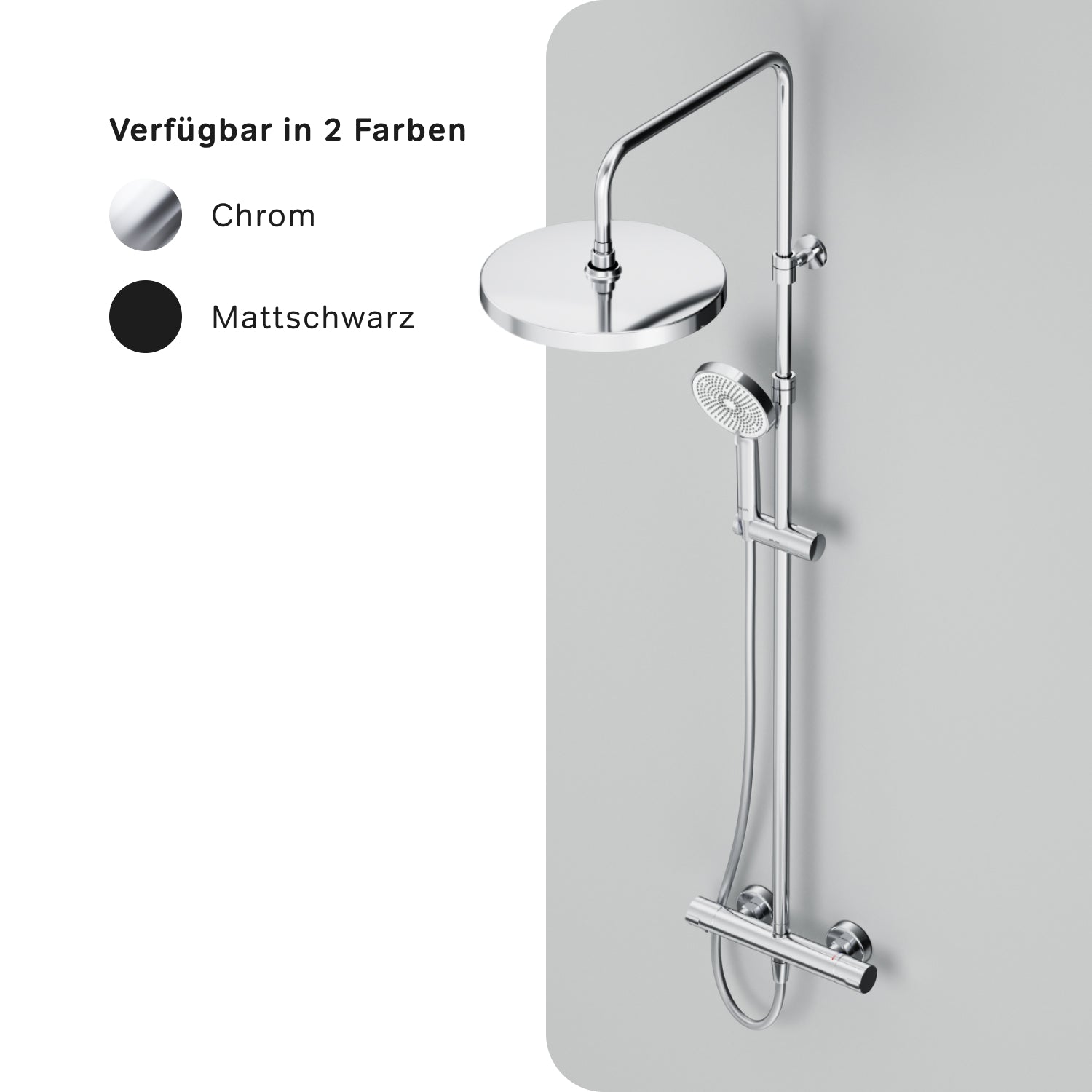 Système de douche F078Z400 avec thermostat, robinetterie, ensemble de douche effet pluie Play, colonne de douche