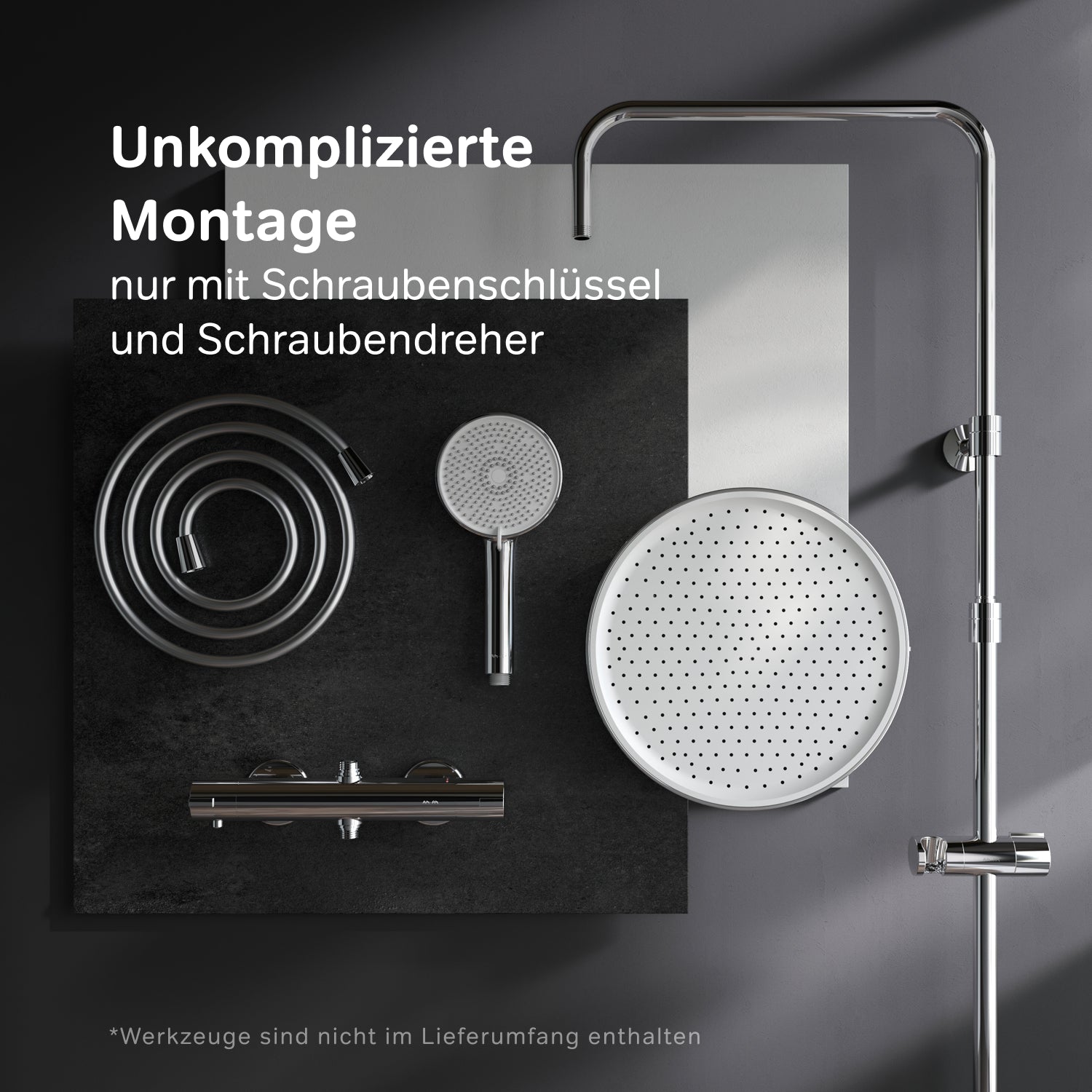 Système de douche F078Z400 avec thermostat, robinetterie, ensemble de douche effet pluie Play, colonne de douche