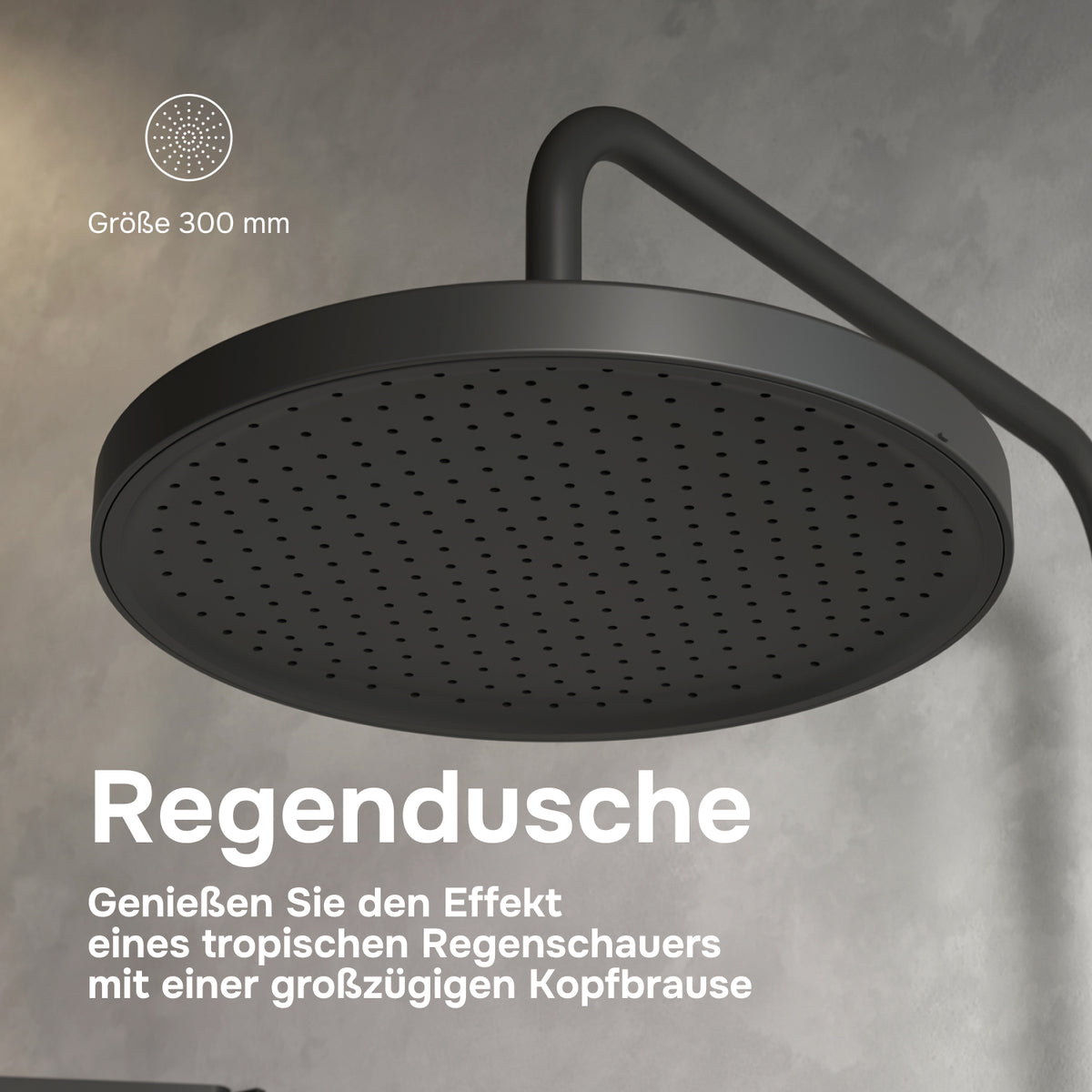 Système de douche Play avec thermostat et pommeau de douche effet pluie, noir–F078Z422
