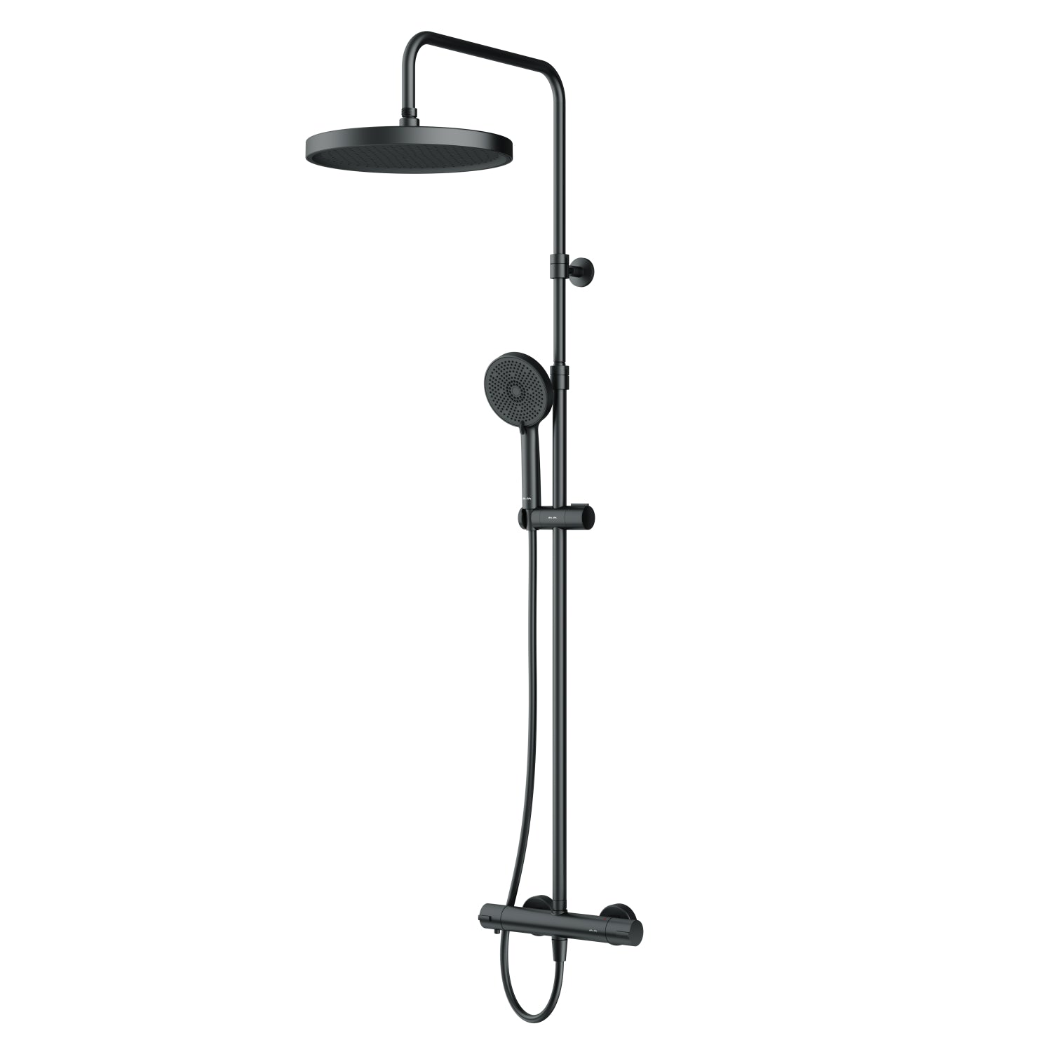 Système de douche avec thermostat F078Z422, ensemble de douche effet pluie Play, colonne de douche, noir