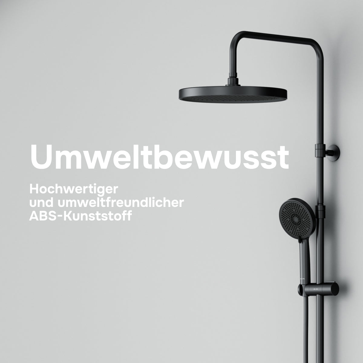 Système de douche Play avec thermostat et pommeau de douche effet pluie, noir–F078Z422