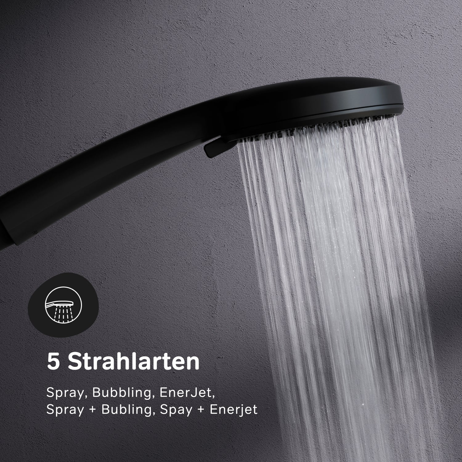 Système de douche avec thermostat F078Z422, ensemble de douche effet pluie Play, colonne de douche, noir