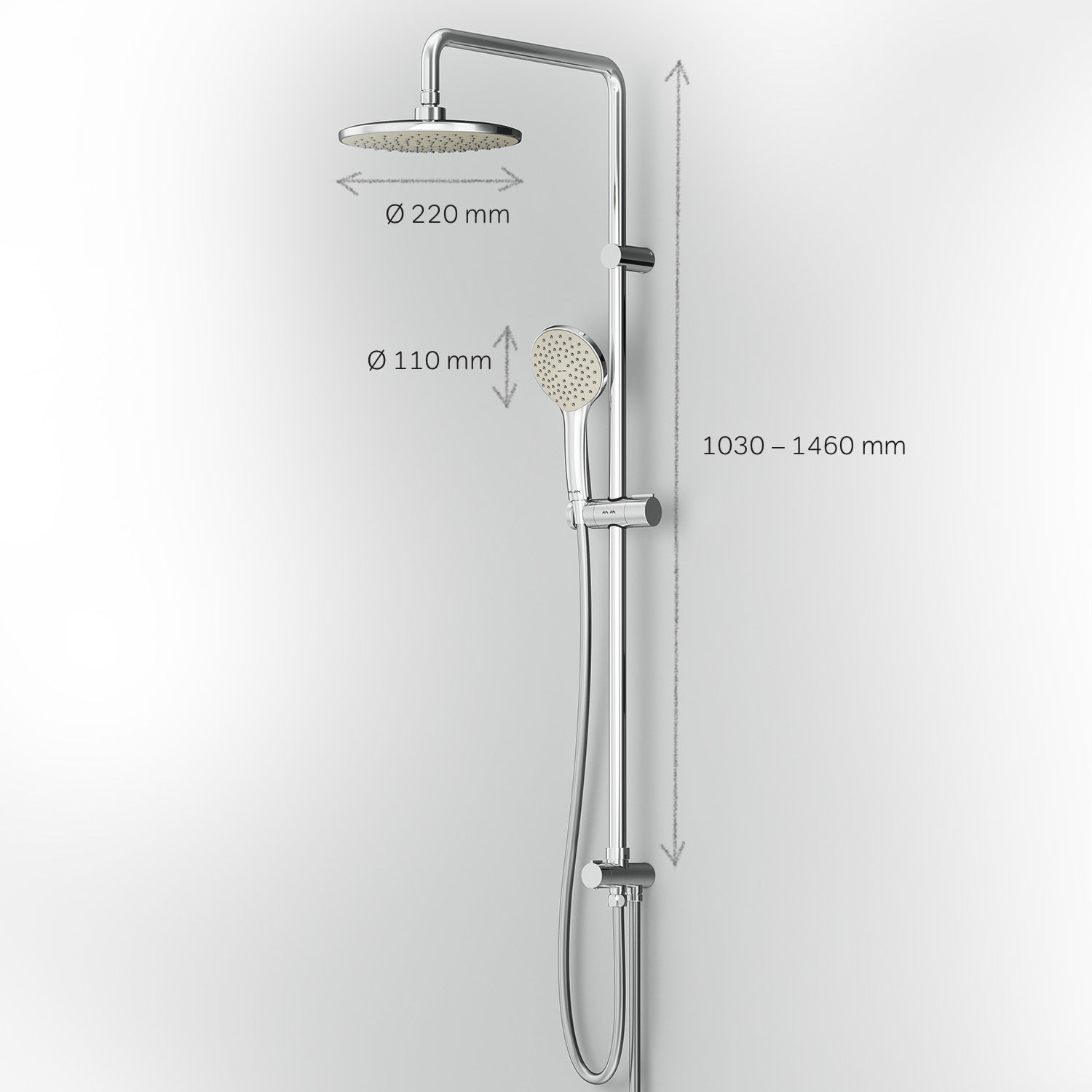 F0790000 Duschsystem Gem Regendusche set Duschsäule ampm-store.de