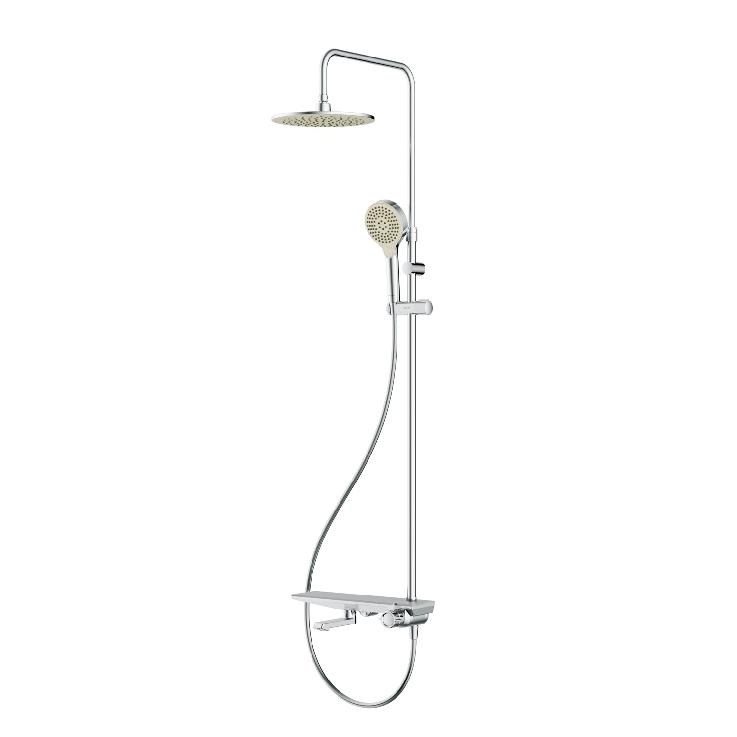 F079H700 Système de douche avec mitigeur à étagère Ensemble de douche à effet pluie Flash colonne de douche