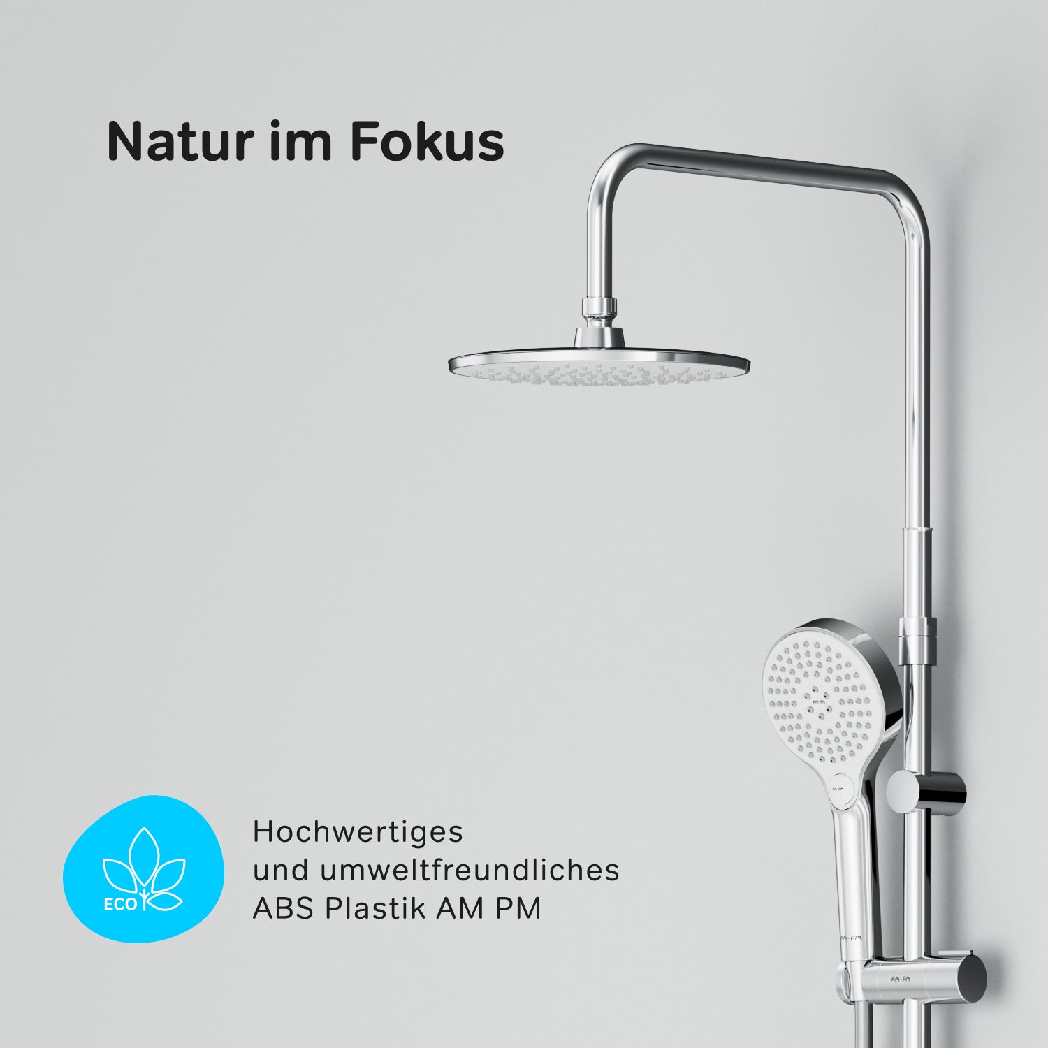 F079H700 Duschsystem mit Regalmischer Flash Regendusche set Duschsäule ampm-store.de