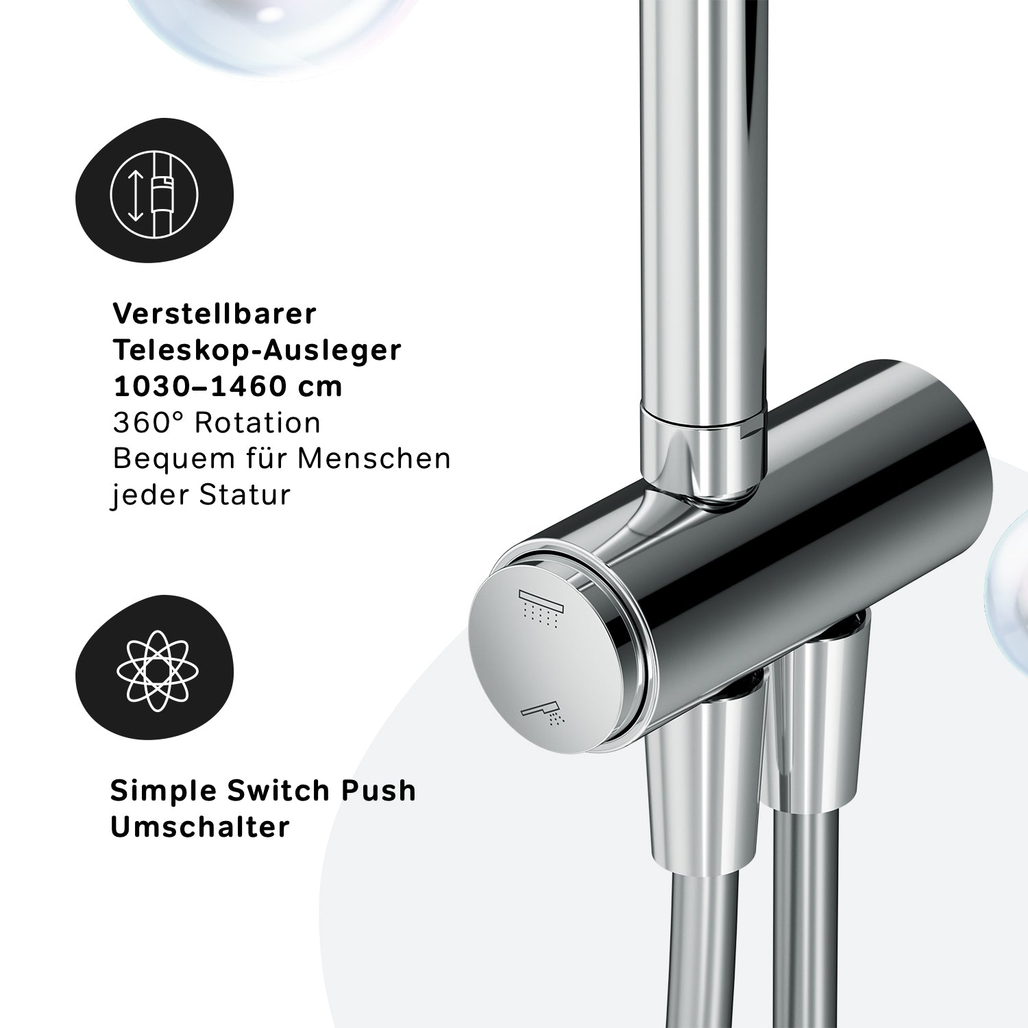F07FA000 Duschsystem Func Regendusche set Duschsäule ampm-store.de