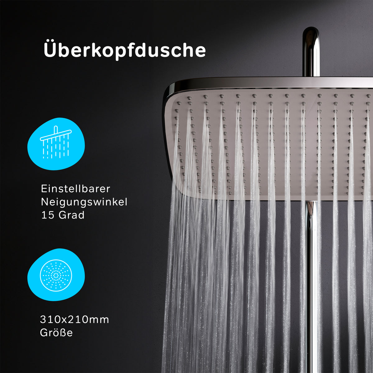 F07FA000 Duschsystem Func Regendusche set Duschsäule ampm-store.de
