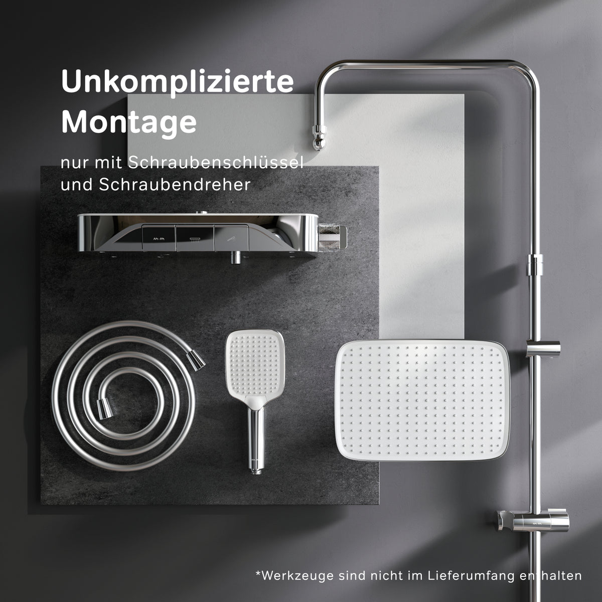 Système de douche Func avec thermostat et douche de pluie–F07FA200