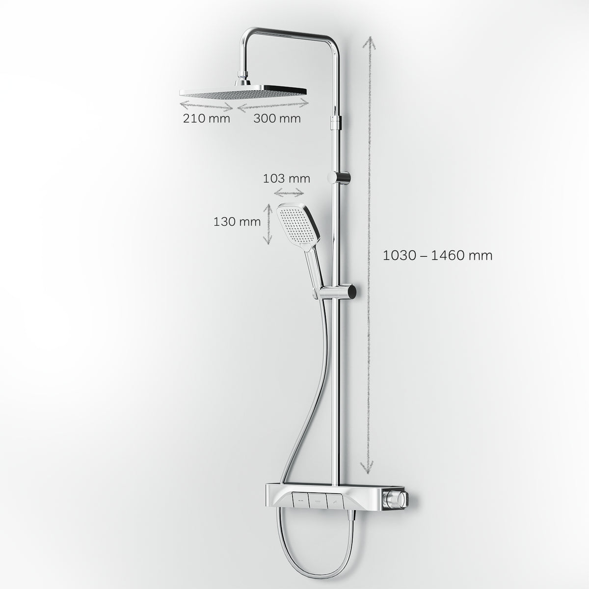 Système de douche Func avec thermostat et douche de pluie–F07FA200
