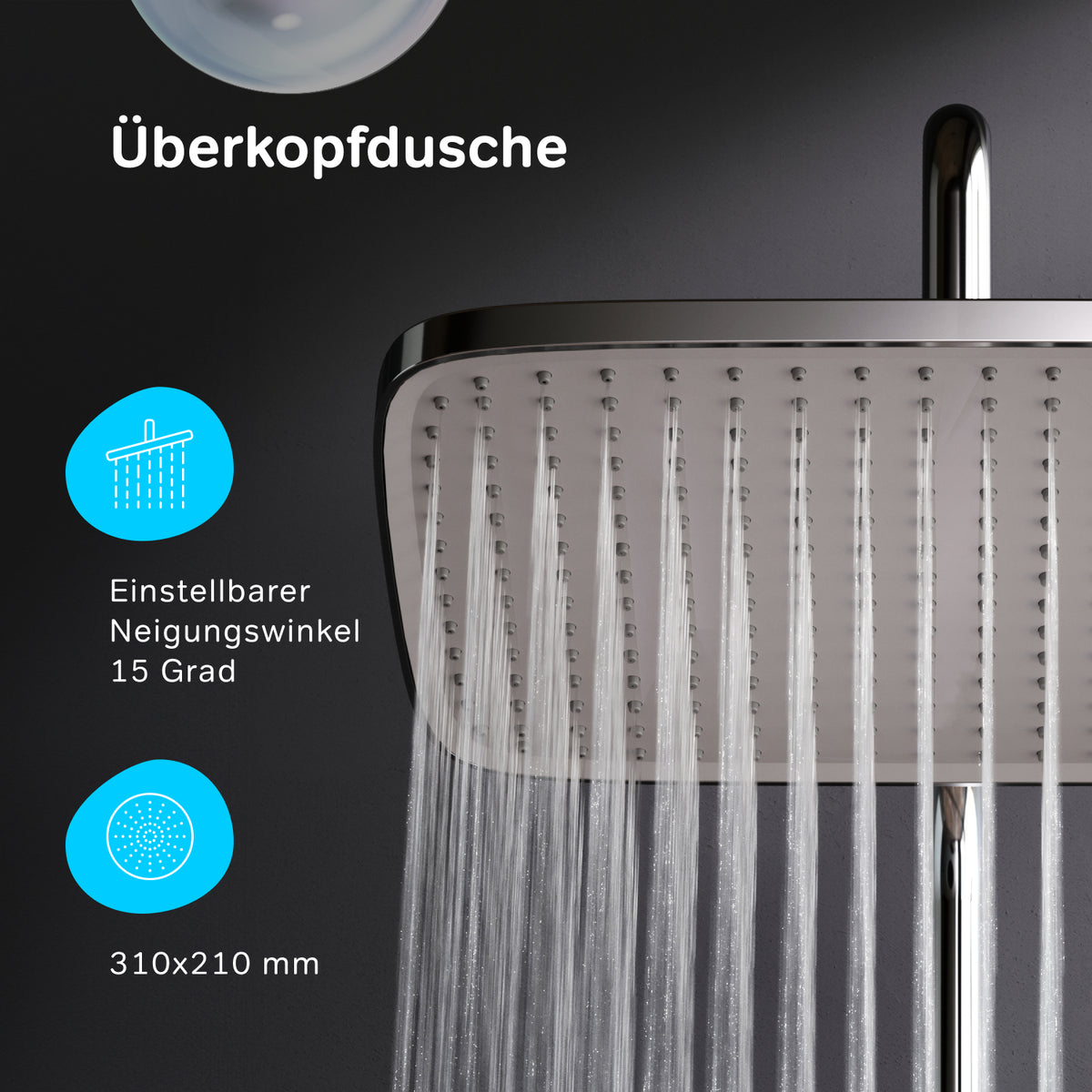Système de douche Func avec thermostat et douche de pluie–F07FA200