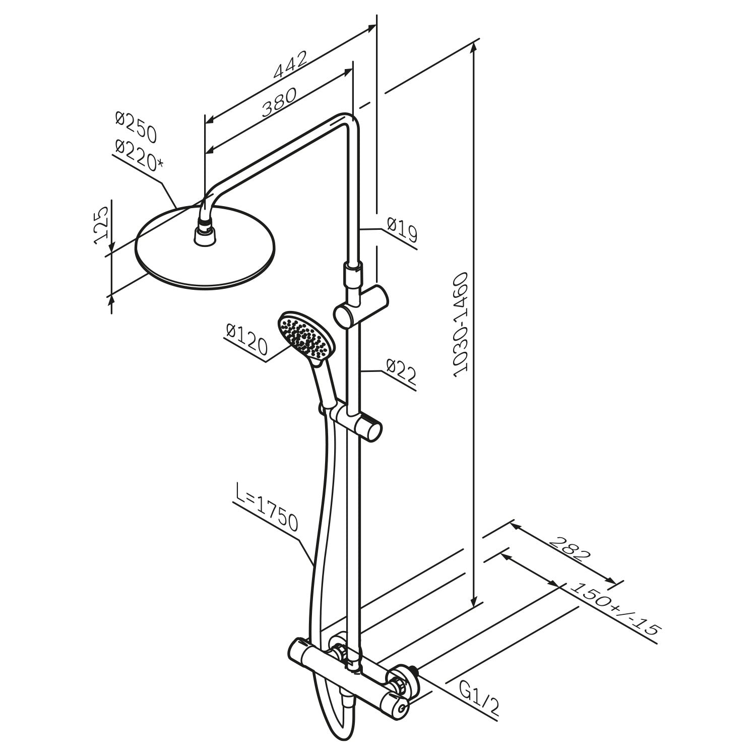 F07LA400 Like ShowerSpot mit Thermostat Duscharmatur | Online Store von AM.PM