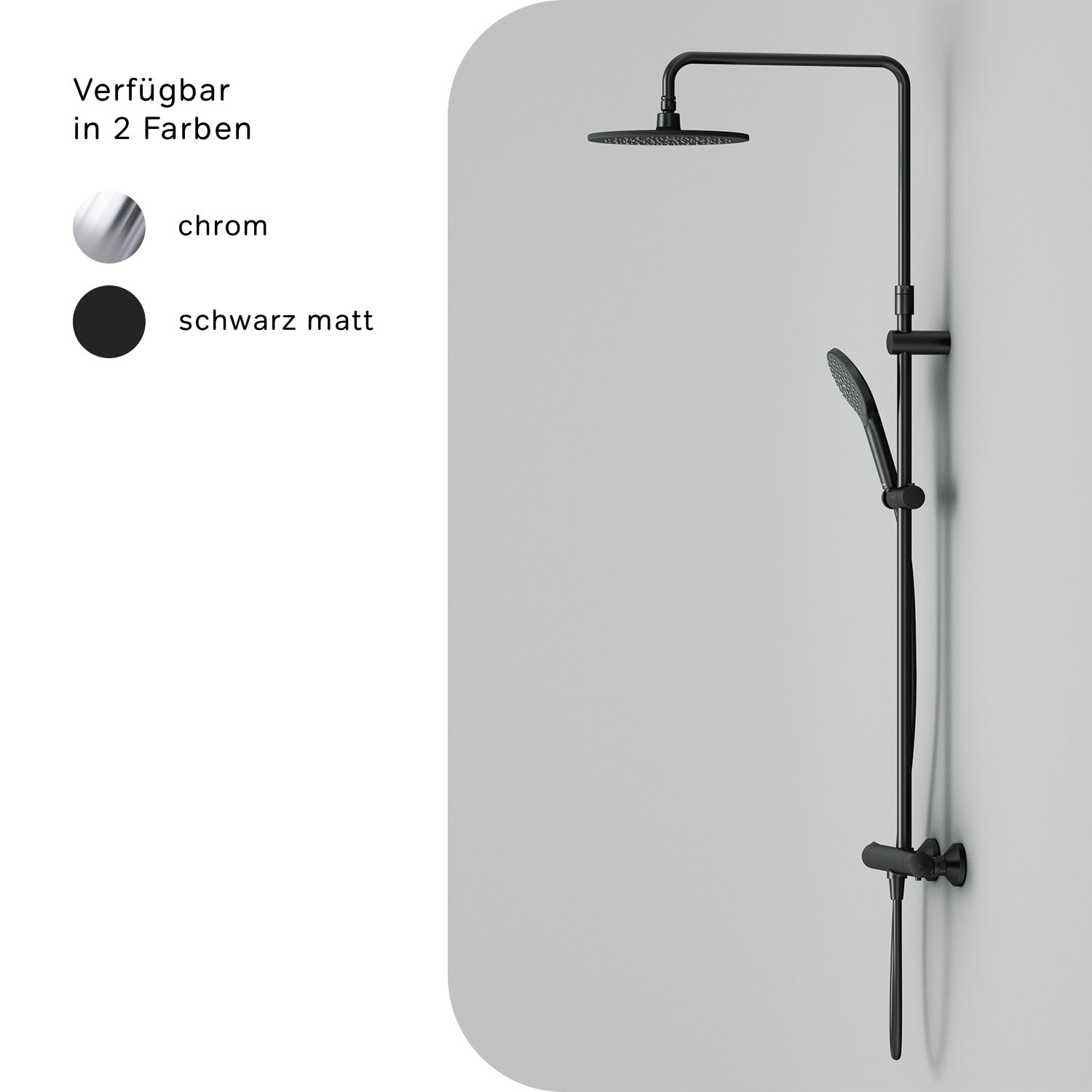 F07LA422 Duschsystem mit Thermostat Duscharmatur Like Regendusche set Duschsäule, Schwarz ampm-store.de