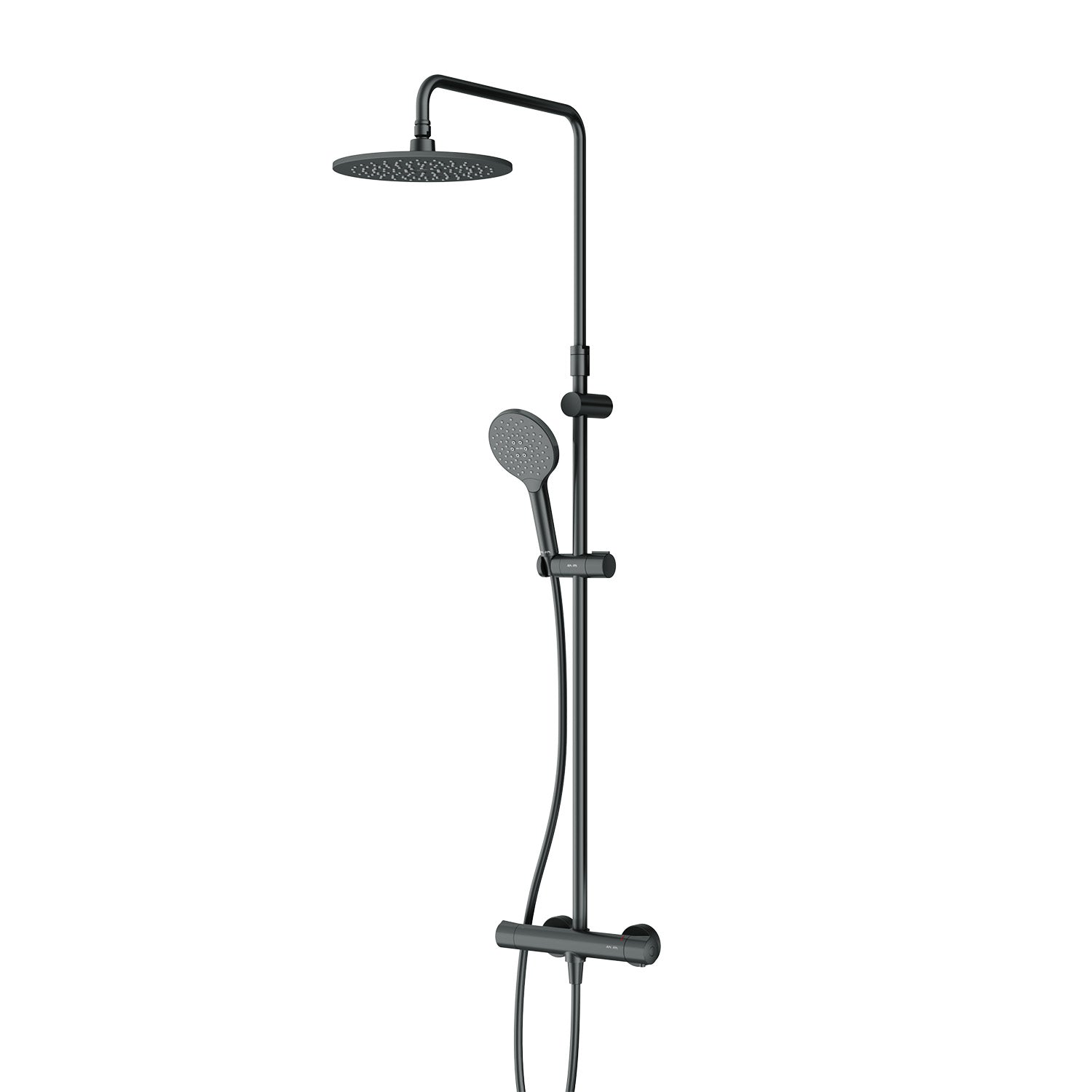 F07LA422 Duschsystem mit Thermostat Duscharmatur Like Regendusche set Duschsäule, Schwarz ampm-store.de