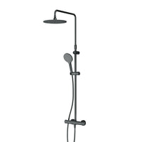 F07LA422 Duschsystem mit Thermostat Duscharmatur Like Regendusche set Duschsäule, Schwarz ampm-store.de