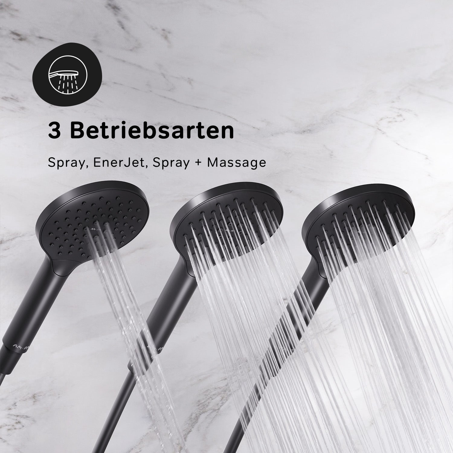 F07LA422 Duschsystem mit Thermostat Duscharmatur Like Regendusche set Duschsäule, Schwarz ampm-store.de