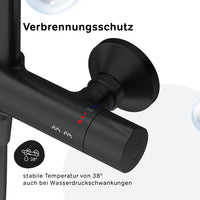 F07LA422 Duschsystem mit Thermostat Duscharmatur Like Regendusche set Duschsäule, Schwarz ampm-store.de