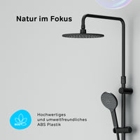 F07LA422 Duschsystem mit Thermostat Duscharmatur Like Regendusche set Duschsäule, Schwarz ampm-store.de