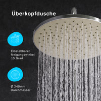 F07LA500 Duschsystem mit Thermostat Armatur und Wanneneinlauf Like Regendusche set Duschsäule ampm-store.de